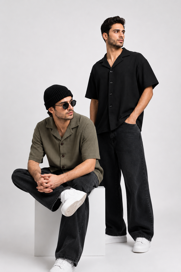 Cuban Shirt Duo Bundle (Olive + Black)