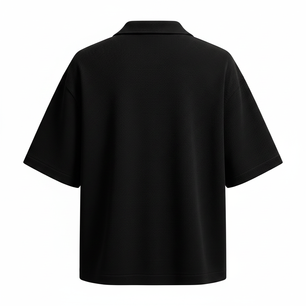 Black Cuban Button Down - Back View